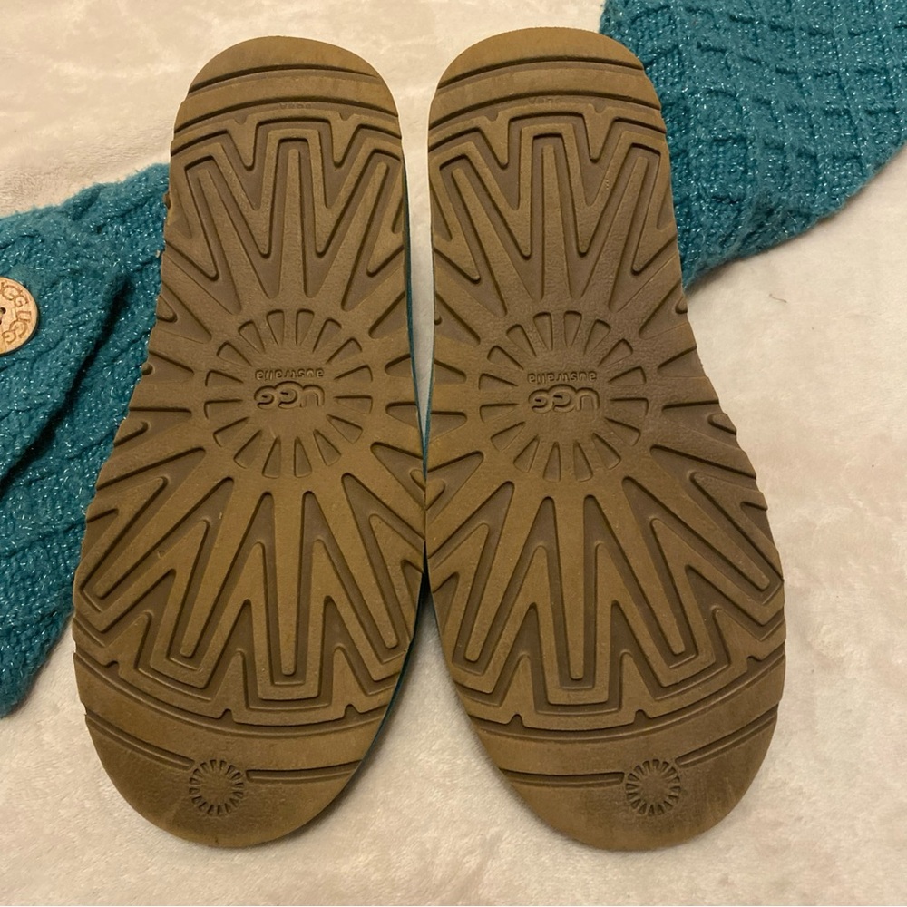 UGG Teal Blue Silver Sparkle Lattice Cardy 3066 - Picture 12 of 16